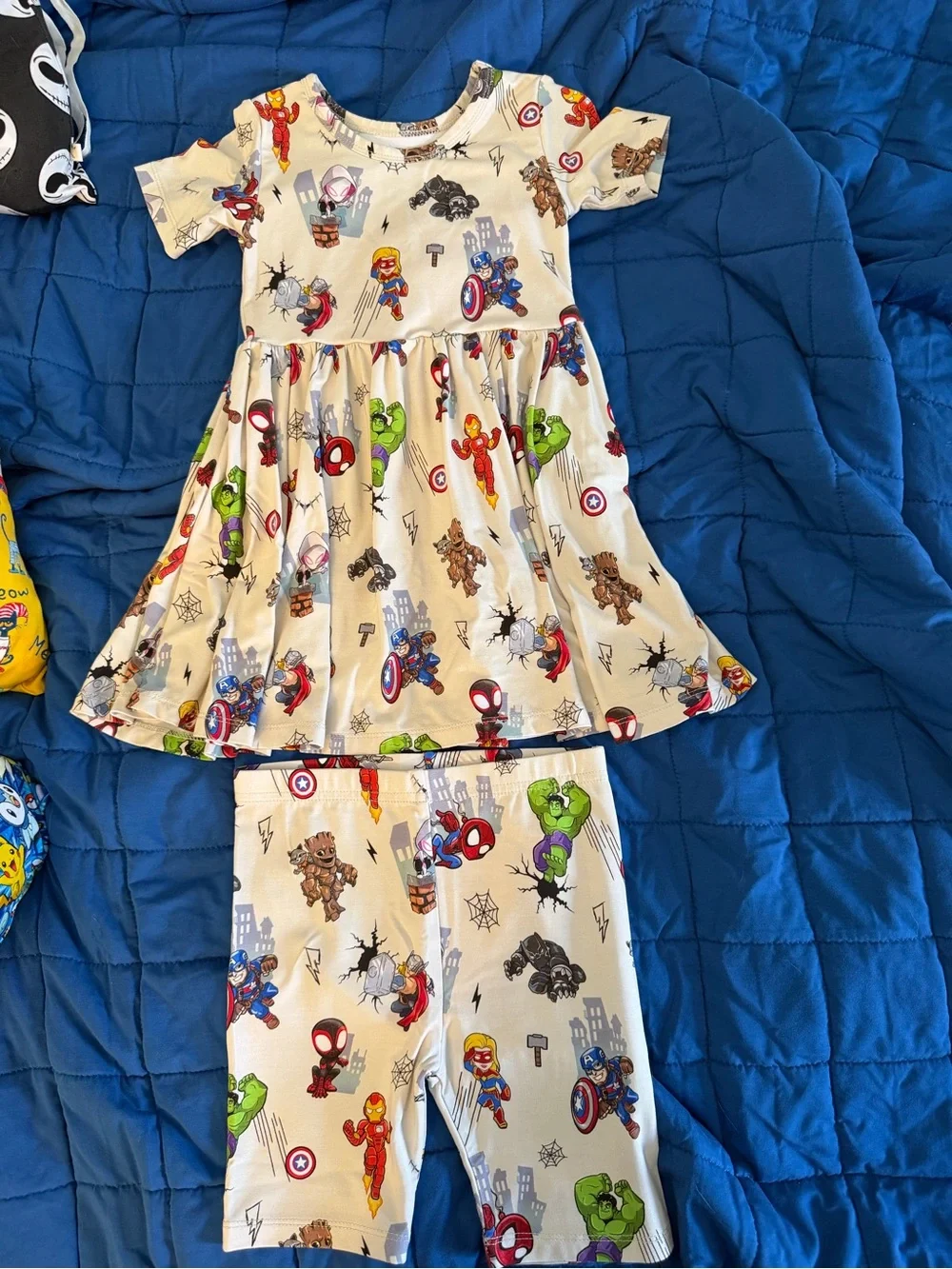Lama Littles Marvel Superheroes Peplum Set 4T PLAY for Faint Spot